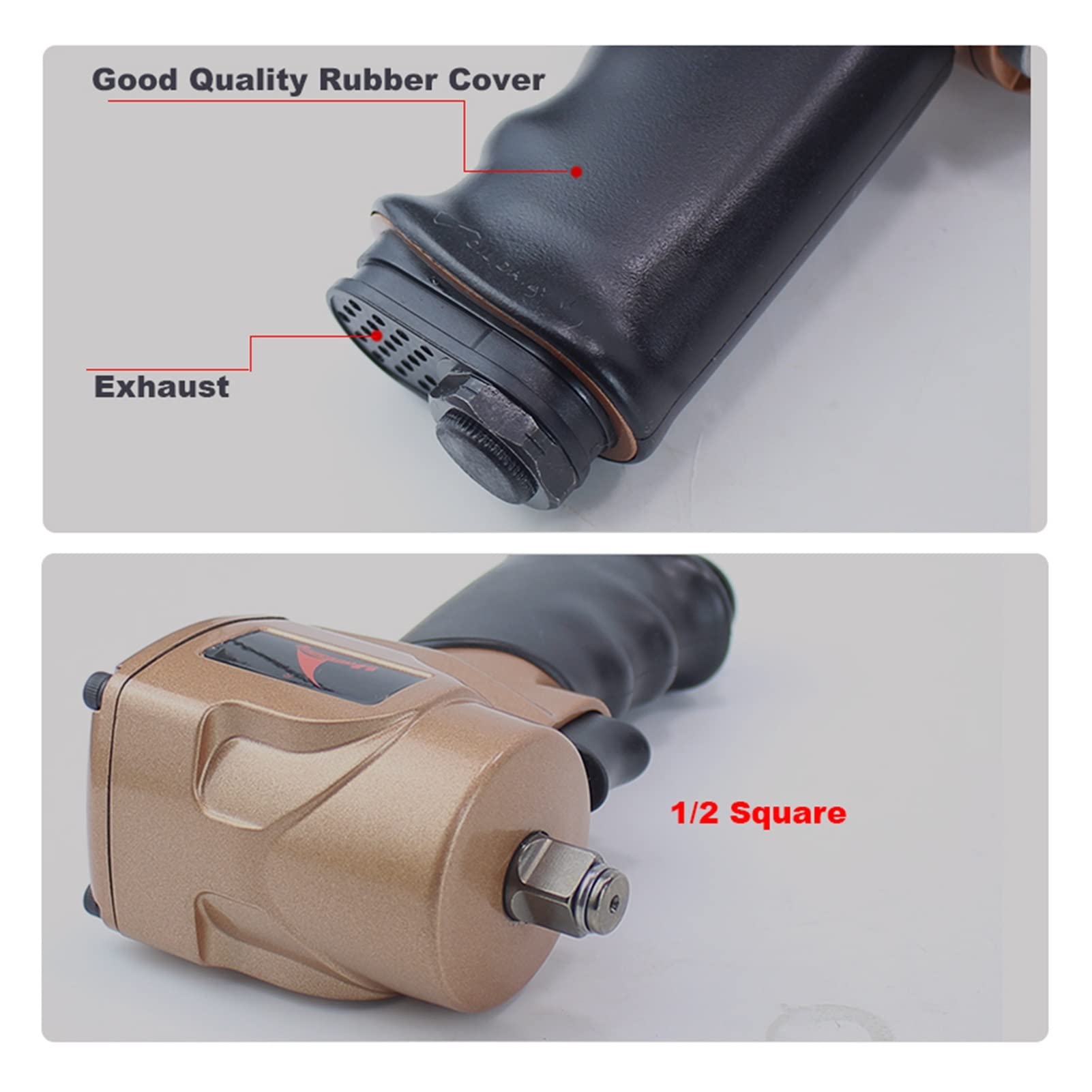 Set di scalpelli per martello pneumatico 1/2 Mini Pneumatic Impact Wrench Car Repairing Wrench Tools Auto Spanner 10000 R.p.m. Leggero, compatto