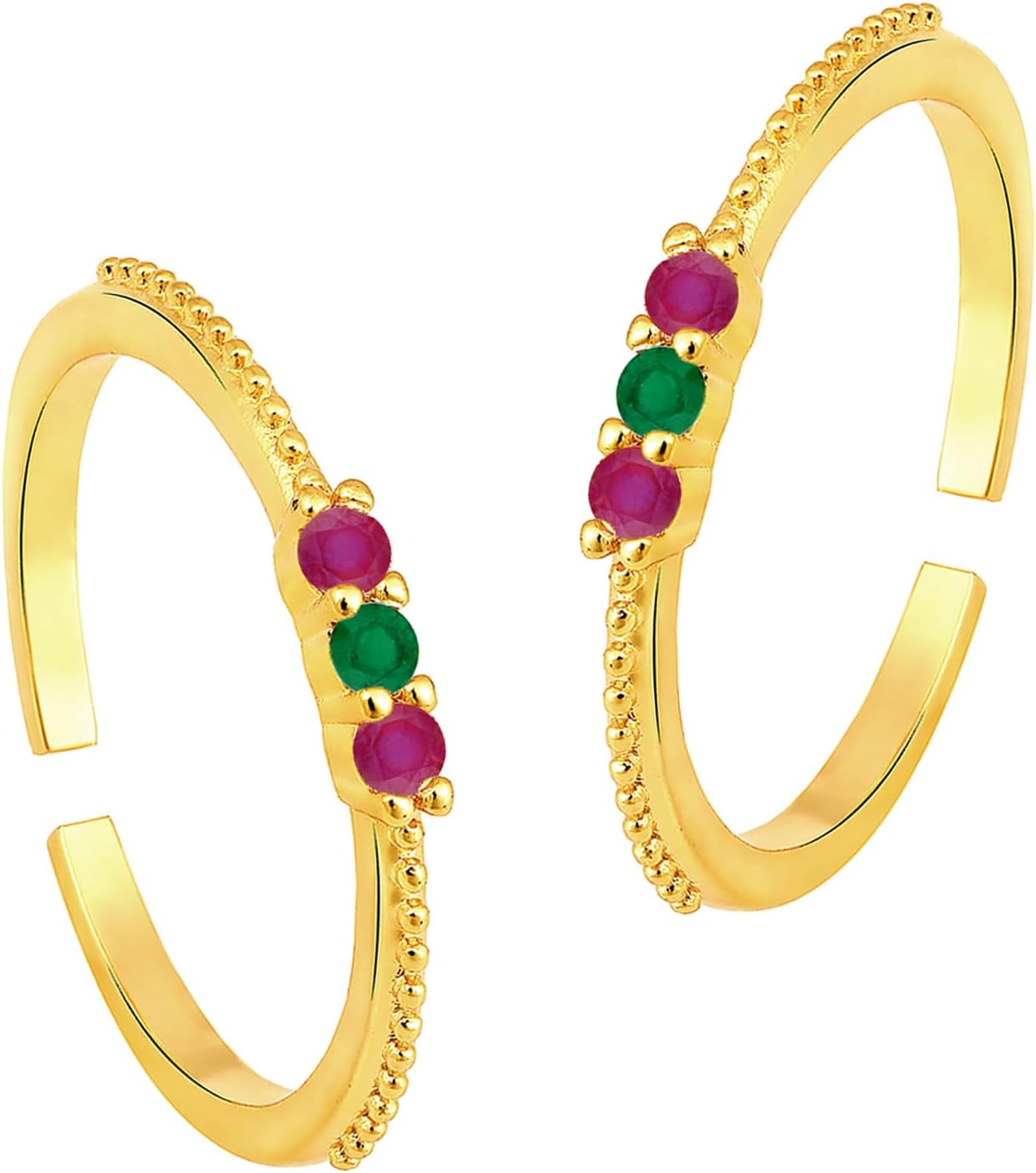 Aheli Cubic Zirconia Studded Fancy Toe Ring Adjustable Bichiya Fashion Jewellery for Women