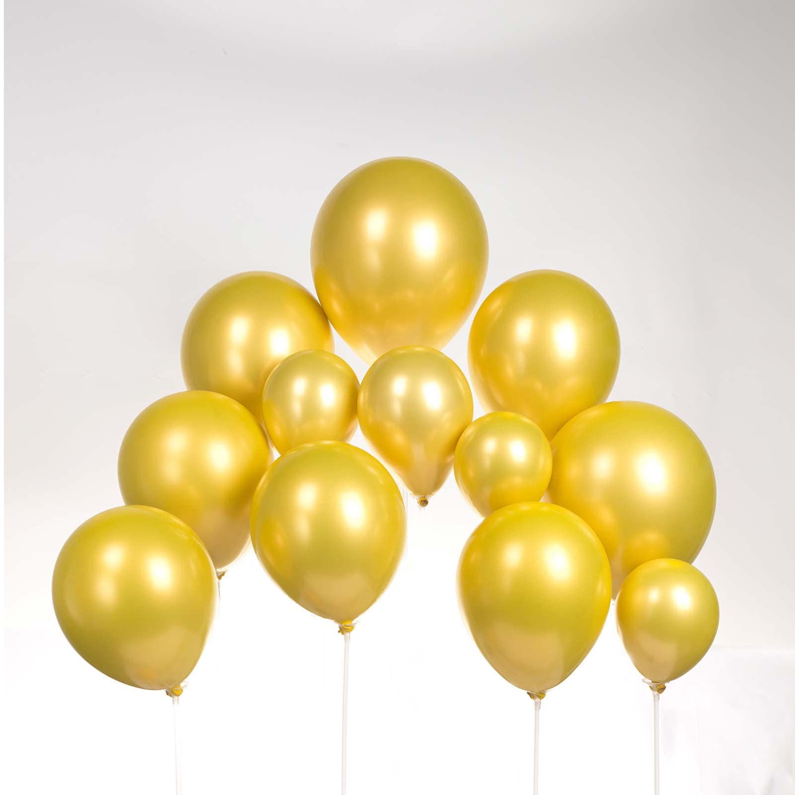 DD55 Kozee color Double-Stuffed Balloons different sizes 52 PACK 18+10+5 inch balloon Garland kit For Wedding Birthday baby shower anniversary decorations (Chrome Yellow-Gold)