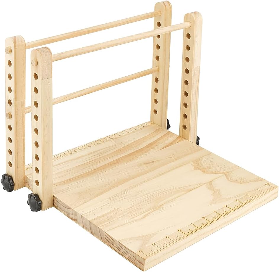 BENECREAT Wood Book Binding Stitching Frame, Adjustable Book Folding Stand for DIY Bookbinding Crafts and Supplies, 12x12 Inch