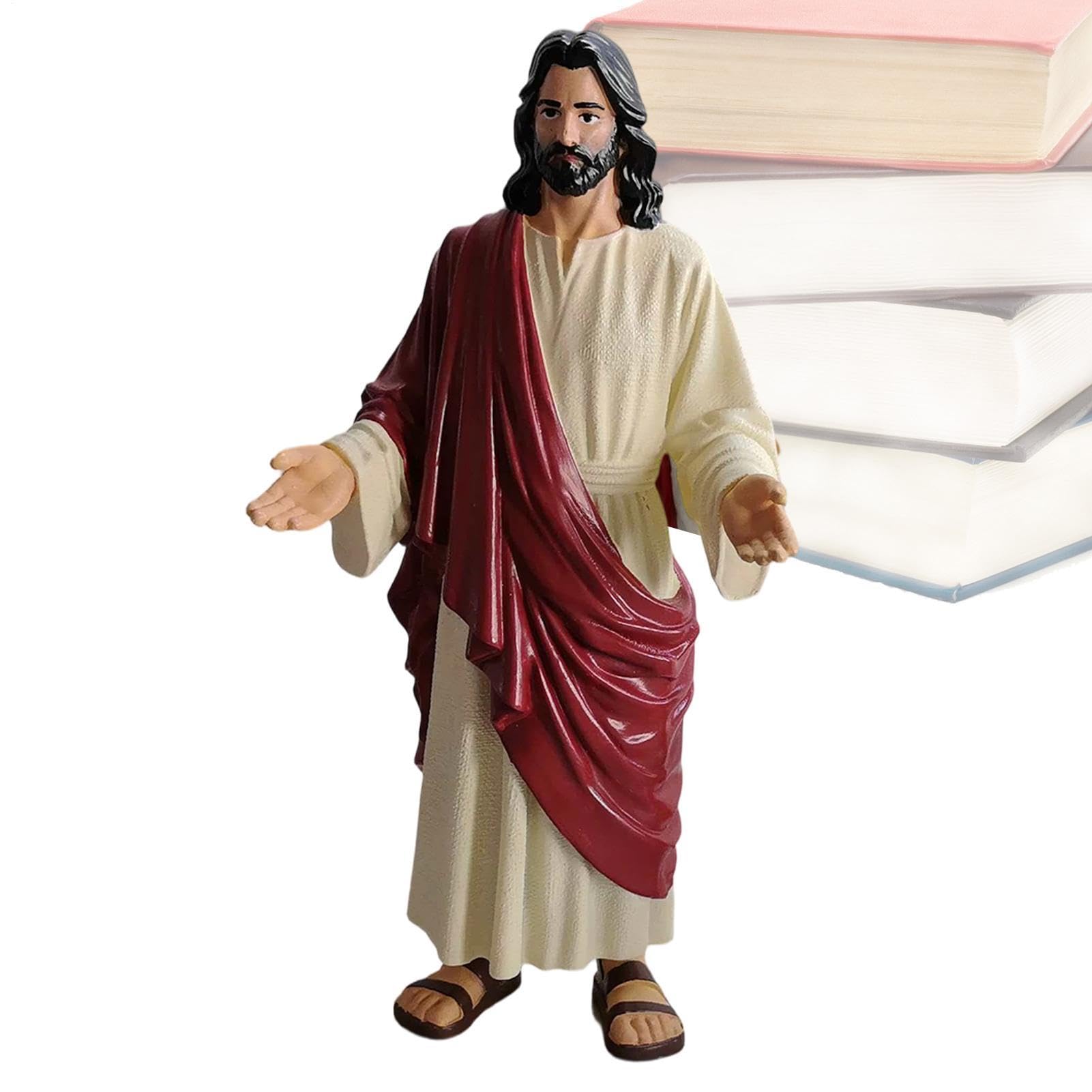Statue de Jésus du Sacré-Cœur : décoration sacrée élégante pour salon et cheminée