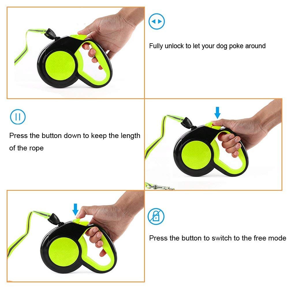 einziehbare Hundeleine, 8 m Reflektierende Hundeleine einziehbar Hund Walking Training Leine Pet Traktion Seil Geeignet für Kleine Mittelgroße und Große Hunde und Katzen bis kg