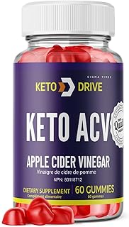 Keto Drive ACV Gummies - KetoDrive Keto ACV Gummies ACV Keto Gummies with Apple Cider Vinegar Vegan Non GMO Advanced Original Formula (60 Gummies)
