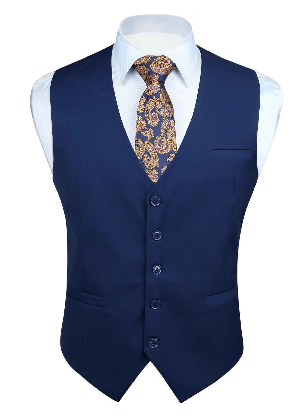 Enlision Men's Suit Vest Business Formal Dress Waistcoat Solid Color Vest for Suit or Tuxedo