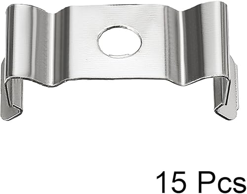 Miniatura 2 de uxcell T4 Clips Soporte para tubo de luz LED, tubo fluorescente LED, acero al manganeso niquelado, paquete de 15