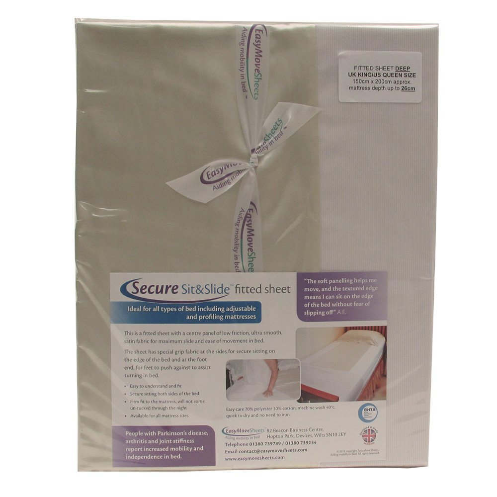 NRS Healthcare Secure Sit and Slide Fitted Sheet - KING SIZE (Deep Mattress) (Eligible for VAT relief in the UK)