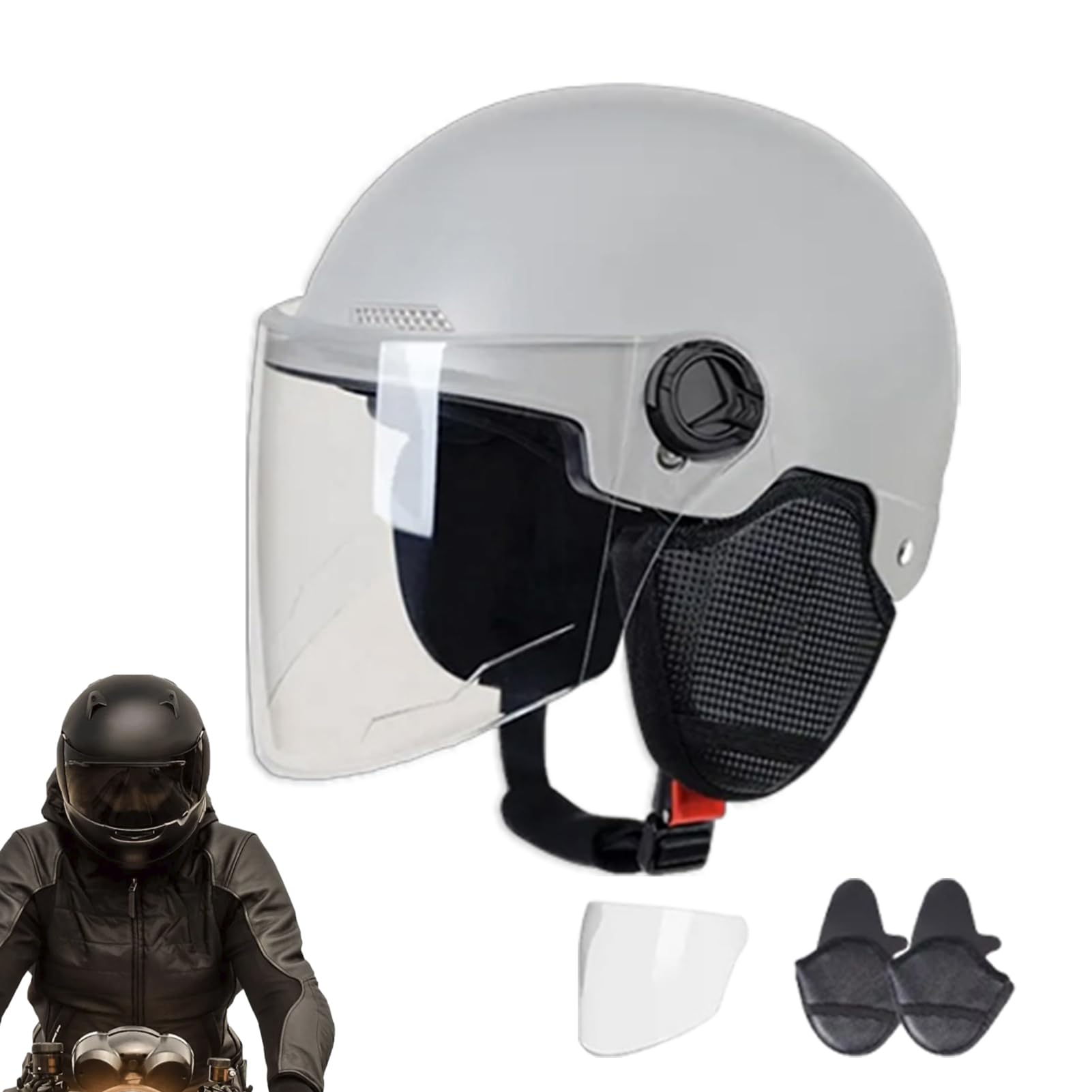 Cascos De Bicicleta para Adultos - Cascos De Scooter, Casco De Bicicleta De Montaña para Patineta, Medio Casco De Protección Solar para Bicicleta para Circunferencia De La Cabeza 52-60CM