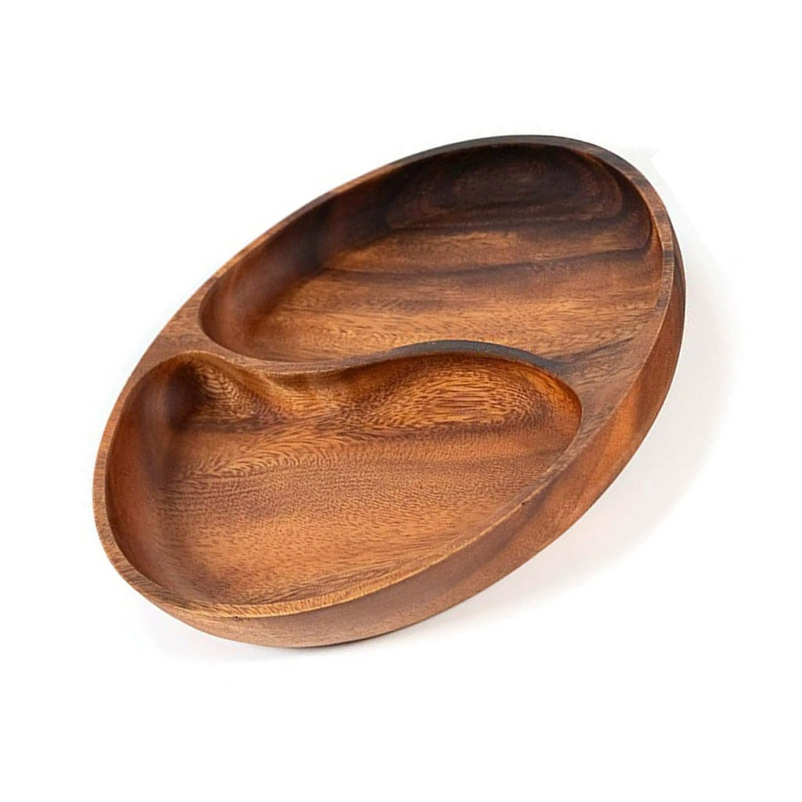 Xjdzineq Wooden Divided Serving Trays Candy Bowl Bread Round Fruit Dessert Plate Appetizer Platter Snacks Tray Easy to Clean Appetizer Platter Snacks Tray