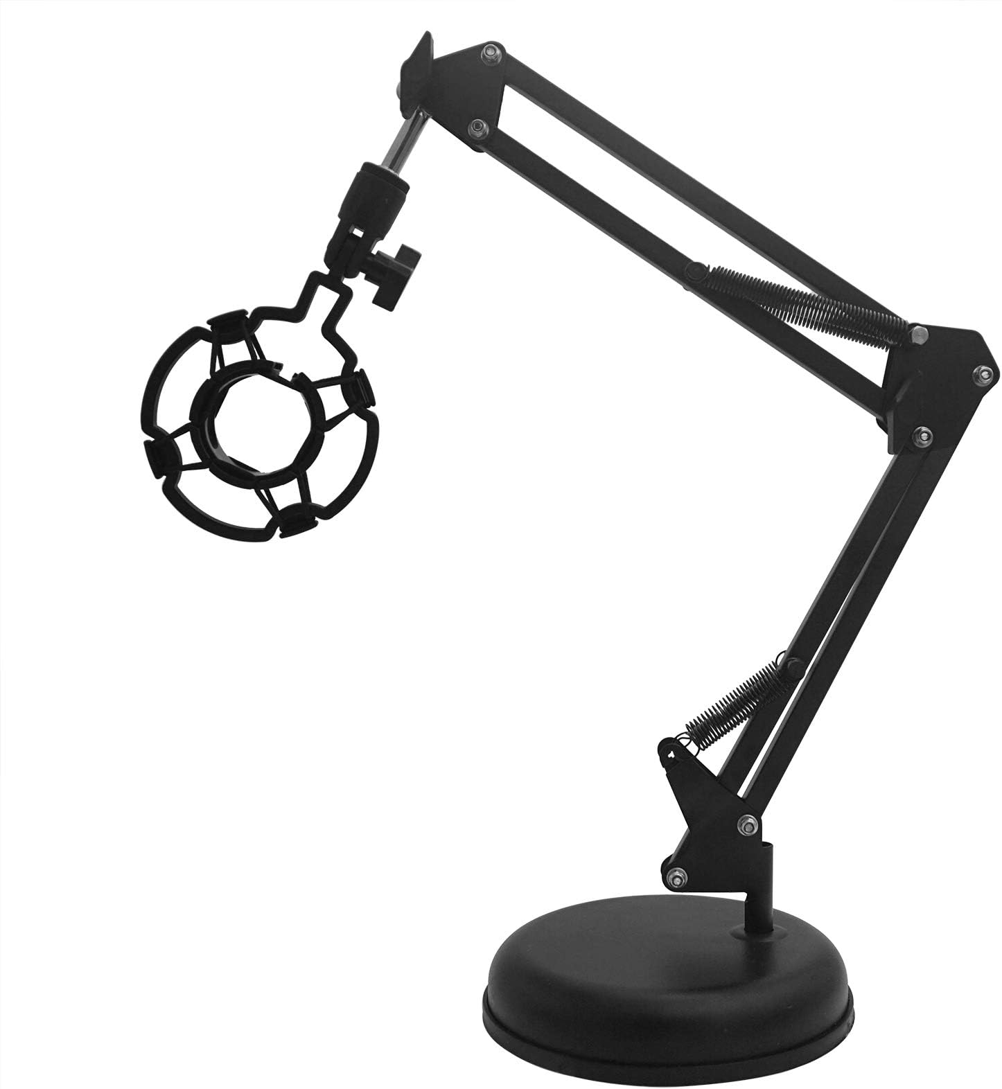 Sywon Desktop Microphone Stand, Adjustable Microphone Suspension Boom Scissor Arm Stand with Mic Shock Mount for lightweight Micphone in Studio, Video Room, TV Station, Broadcast and Home