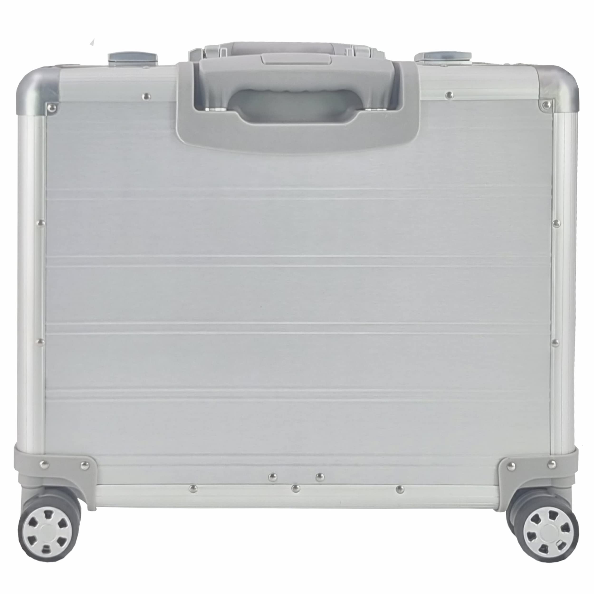 SONOVO Pilotenkoffer mit Vortasche mit Rollen mit Trolley Aluminium in Silber 45178 | Alukoffer, Aktenkoffer, Businesskoffer | Für den täglichen Geschäftseinsatz und für Kundentermine