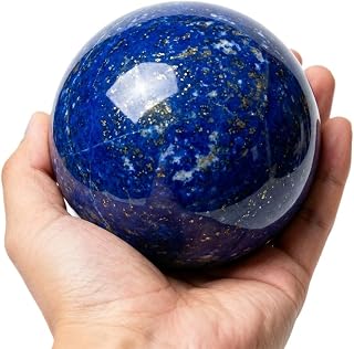 2.36-2.76inch/6-7cm Natural Lapis Lazuli Crystal Sphere, Hand Polished Divination Stone Ball, Reiki Healing Gemstone Sphere, Home Art Decor Ornament, Spiritual Collectible Energy Craft Gift
