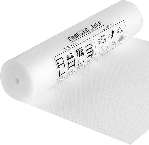 PABUSIOR Revestimientos para estantes de 12 pulgadas de ancho, forros de cajón de cocina de agarre fuerte, fáciles de cortar (12 x 338 pulgadas),