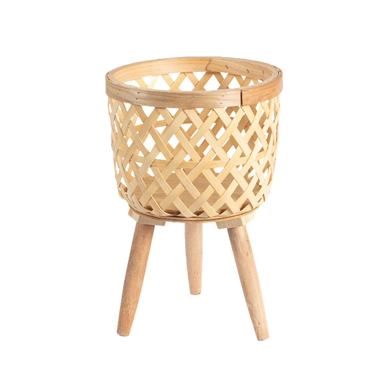 Support surélevé pour plantes en panier tressé de décoration d'intérieur rustique