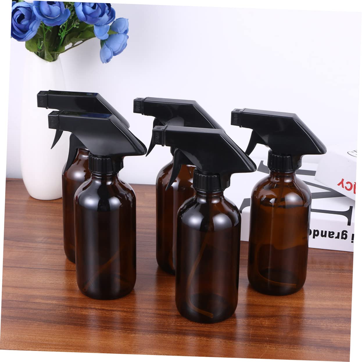 4 Stück 250ml Glas Sprühflaschen Braun Mit Sprühkopf Wiederbefüllbare Glasbehälter Für Reinigung Aromatherapie Pflanzenbewässerung Und Salongebrauch