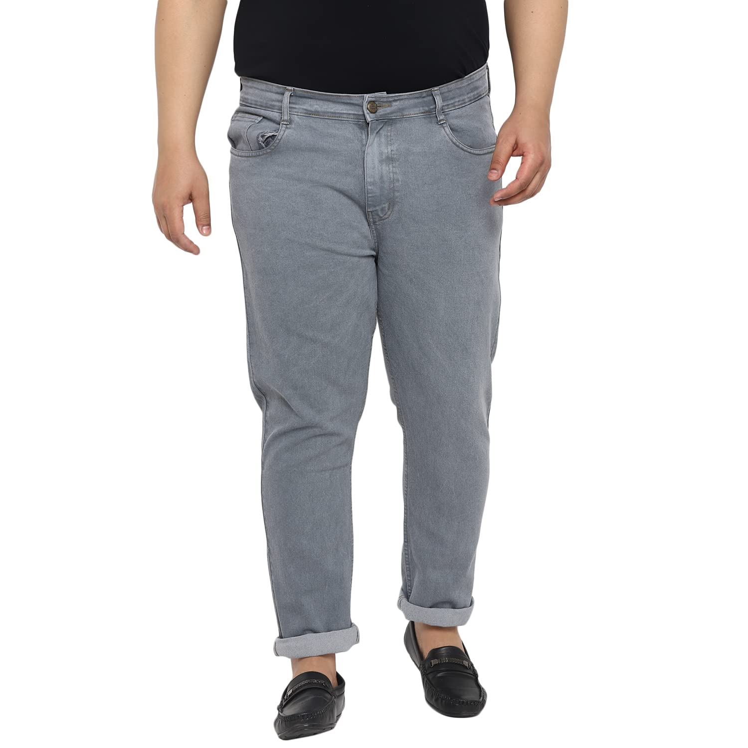 Urbano PlusMen's Regular Fit Solid Jeans Stretchable