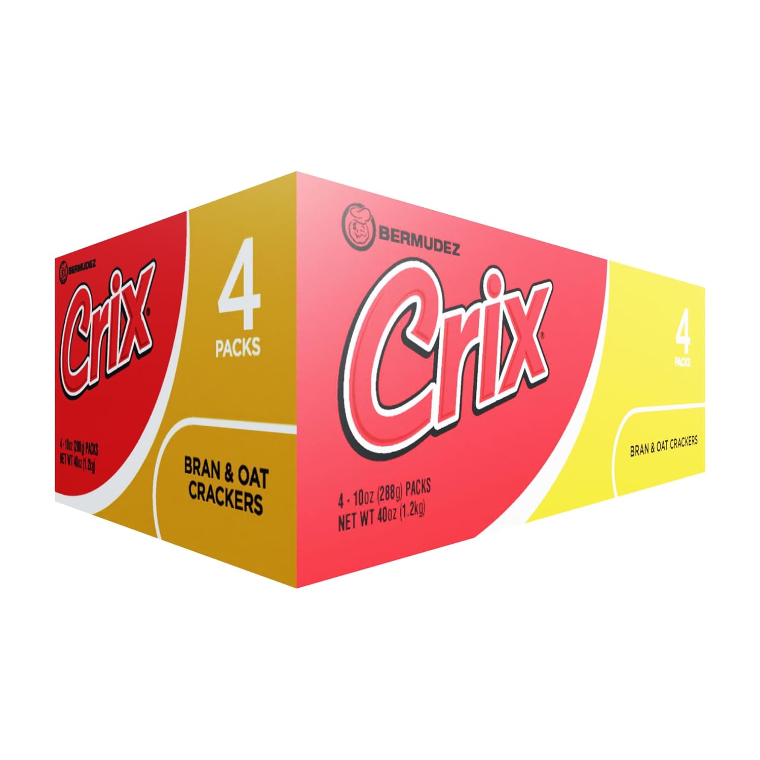 Crix Bran & Oat Crackers, 12 Individually Wrapped Rolls (4 x 3 Packs), Crispy Caribbean-Style Bran & Oat Crackers