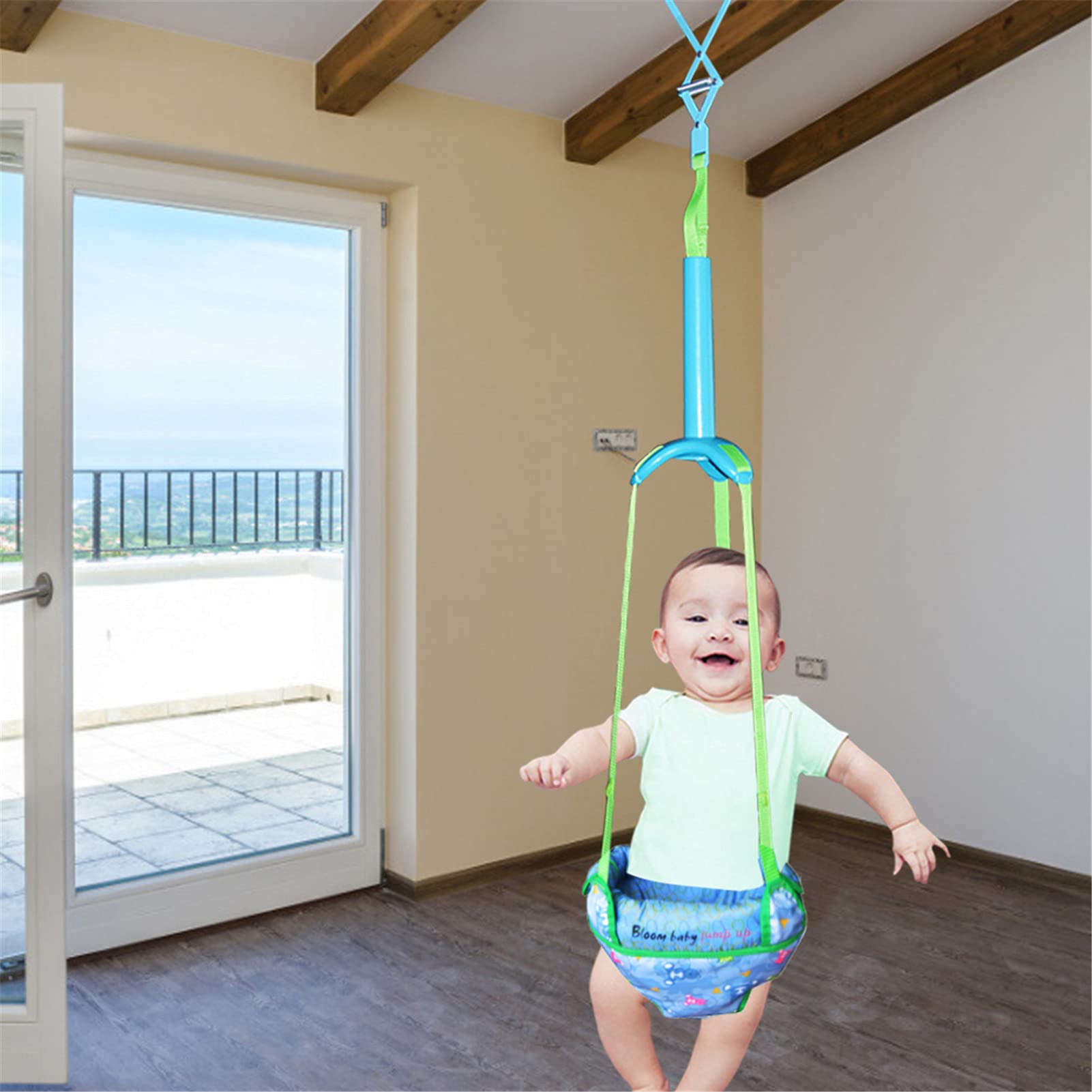 Genérico Türspringer: Klemme, Türspringer und Hängematte, einfach zu | bedienender Klappsitz zum Springen, für Kinder mit verstellbaren Gurten für aktive Babys, Columpi