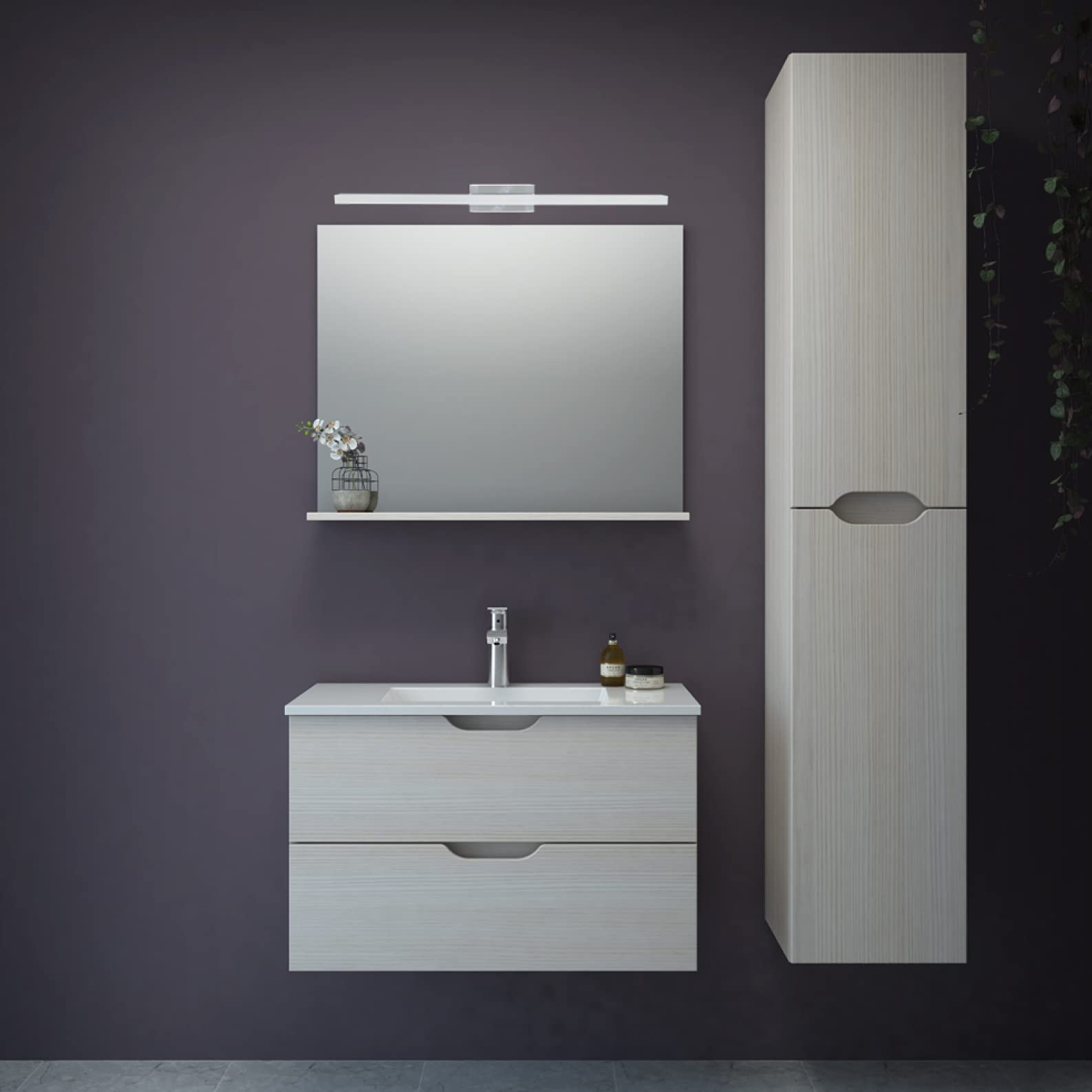 LED ATOMANT Aplique LED Cromado para Baño 10W 40 cm. Color Blanco Frio 6500K (40cm). 1000 Lumenes. Luz para Espejo.
