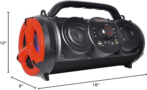 Miniatura 10 de Boytone, Altavoz portátil Bluetooth Boombox, interior/exterior, 25 W, sonido fuerte, graves más profundos, subwoofer de 5 pulgadas, tweeter 3.25,