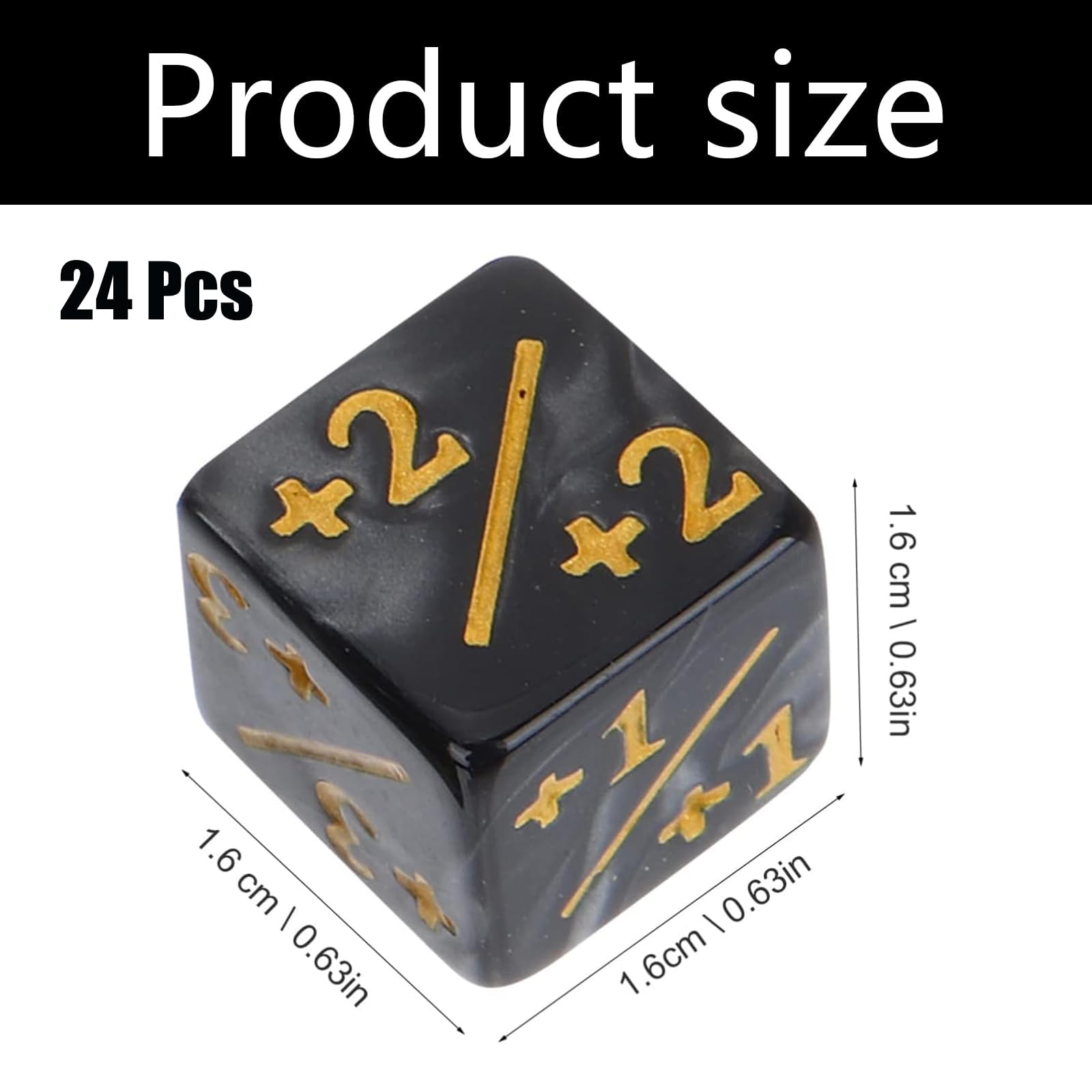 24 Dados Contadores De Lealtad Para Juegos De Cartas | Números +1 A +6 Y -1 A -6 | Incluye Bolsa De Terciopelo | Accesorio Para Magic Y Juegos De Mesa