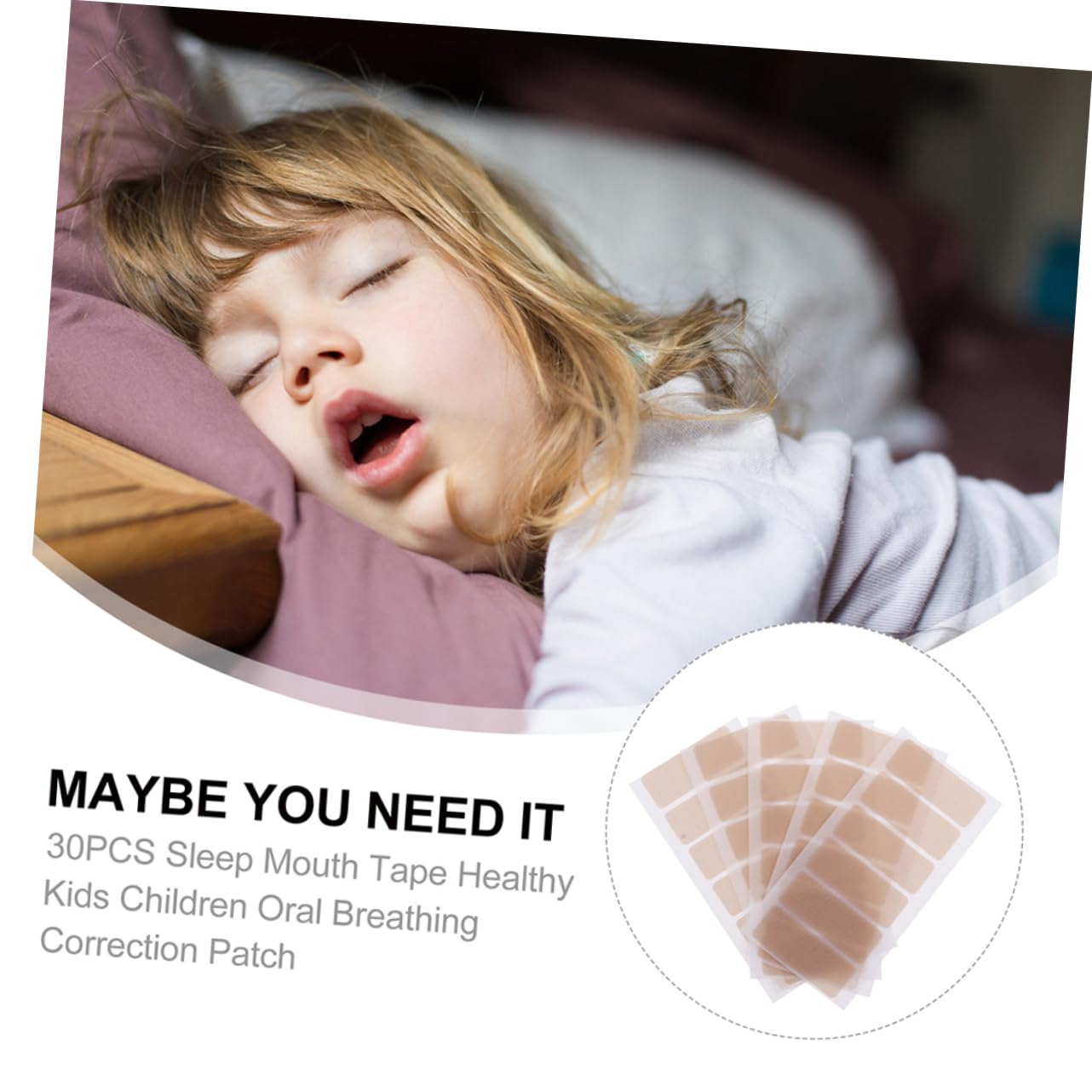 2 Series Parche Para Respirar Por La Boca Pegatina Para Dormir Tira De Dormir Para Pequeños Tira De Respiración Para Dormir Gel De Sílice 2 Paquetes*2