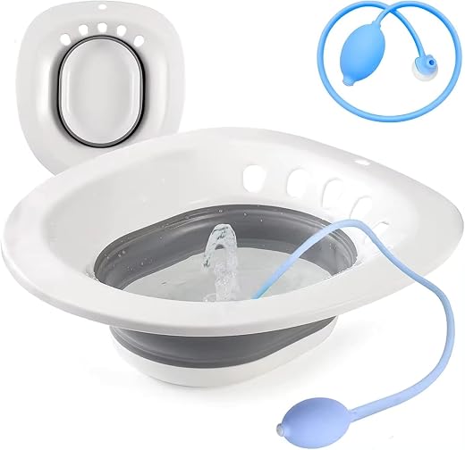 Ladiosa Sitz Bath Tub for Adult,Sitz Bath Tub,Portable Bath Tub for Adults,Sitz Bath,Foldable Bath Tub for Adults,Piles,Postpartum Essentials,Sitz Bath,Sitz Bath Tub,Sitz Bath Tub for Adult,White