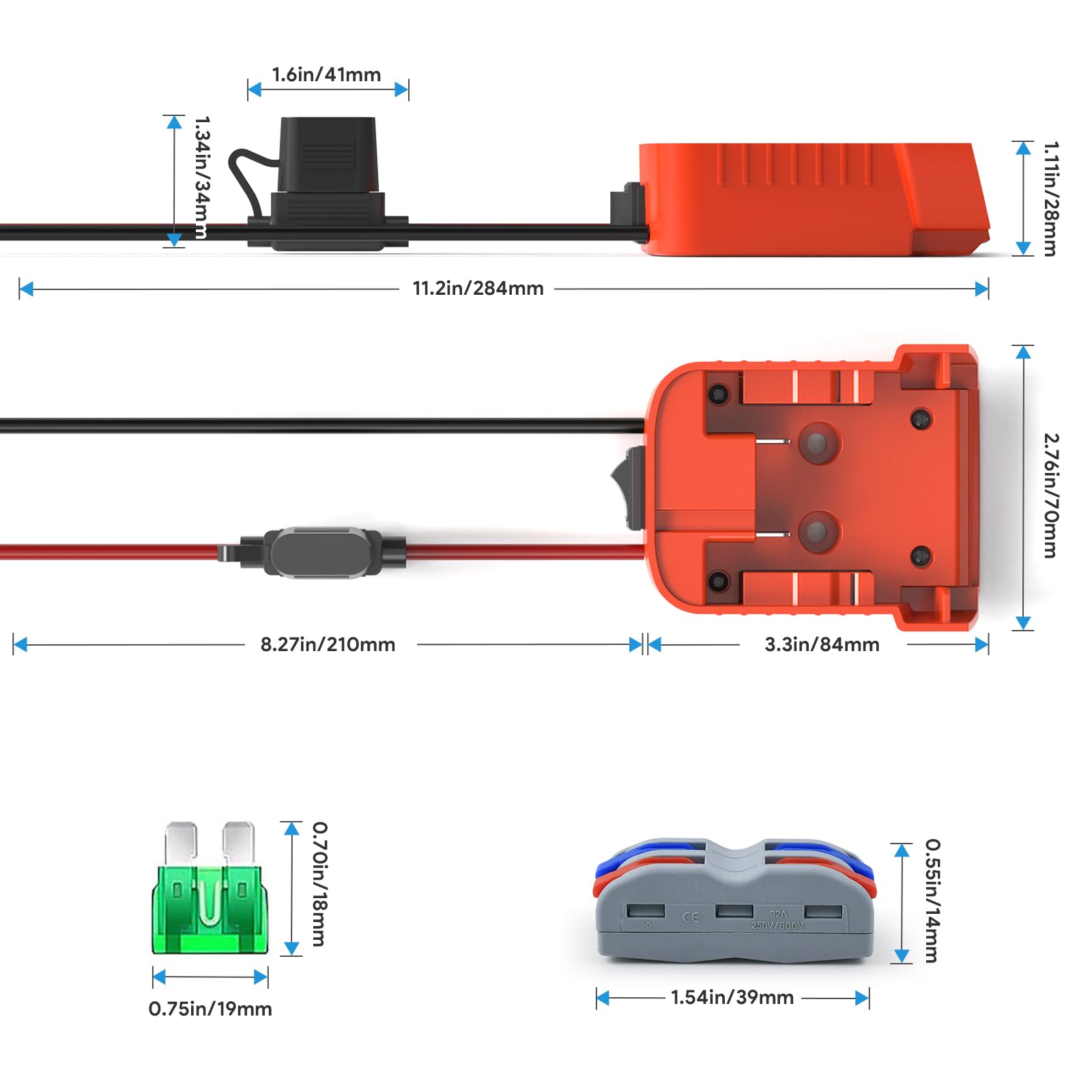 Starlink - Mini adattatore di alimentazione Starlink per batteria Milwaukee con cavo DC 2 m/6,5 ft Starlink