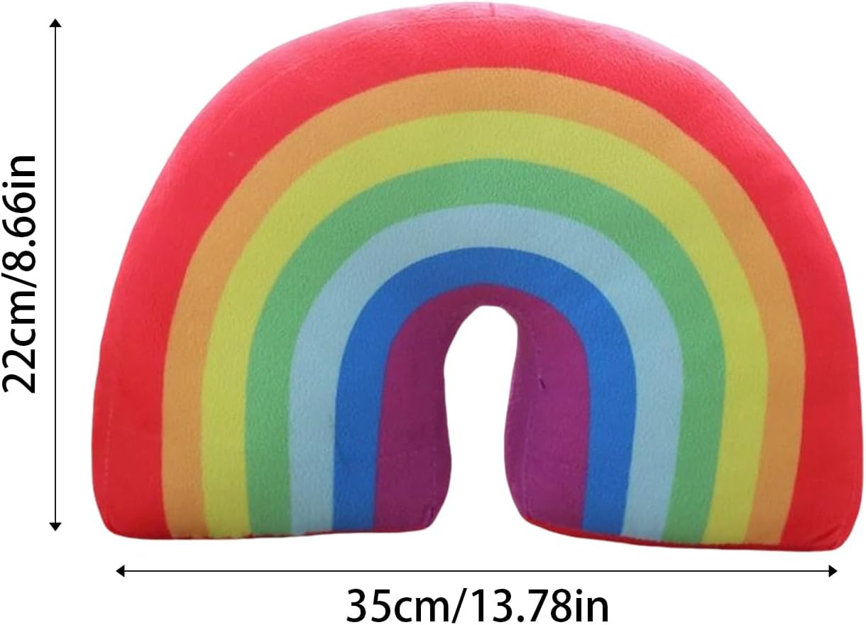 8.7'' Colorful Rainbow Shaped Plush Cushion,Soft Pillow for Home Decor Gift image 2