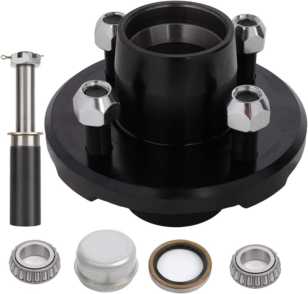 Buy ECCPP Boat Trailer Hub Kit 4 Bolt 11/16 L44649 Black Round Spindles 2,000 Lbs Axle Kit
