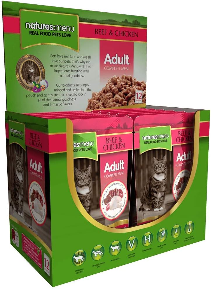 Natures Menu Original Cat Food Pouch Beef & Chicken (12 x 100g) Amazon.co.uk Pet Supplies