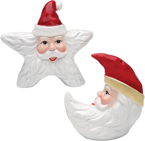 Cosmos Gifts Star and Moon - Salero y pimentero, 3 1/2 x 1 1/2 x 3 1/2 pulgadas de alto