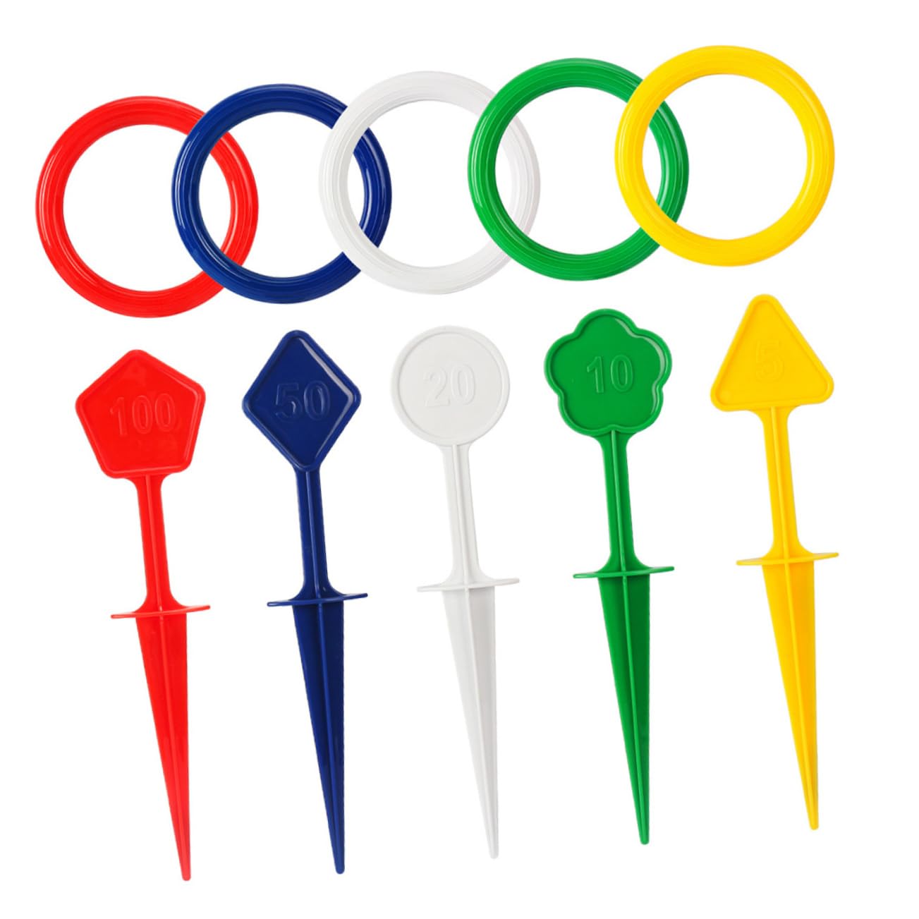 HEMOTON 1 Set Outdoor Ring Toss Game for Family Fun Develop Hand Eye Coordination Parent Interaction for Beach Park Backyard Activities