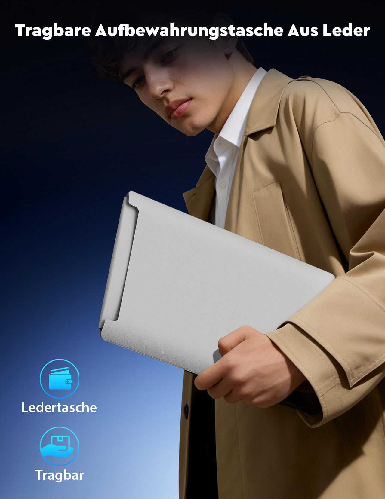 MAGICRAVEN Drahtloser Portable Monitor mit 8000-mAh Akku, 15,6 Zoll 1080P Tragbarer Monitor, Laptop Bildschirm Erweiterung, Mobiler Monitor IPS Screen, Unterstützt AirPlay/Miracast,für Laptop/Telefone