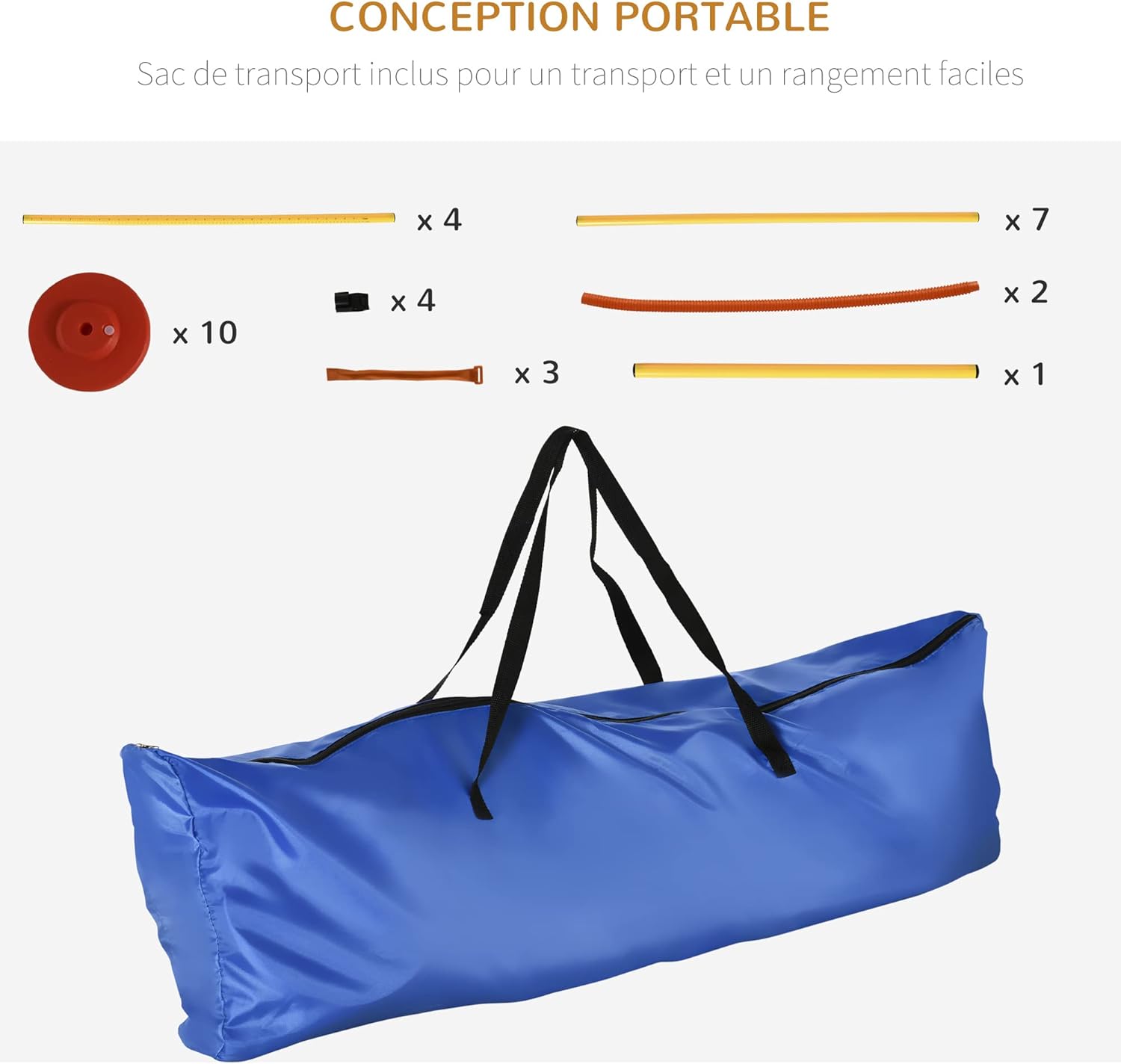 Kit agilité pour chiens PawHut avec sac de transport