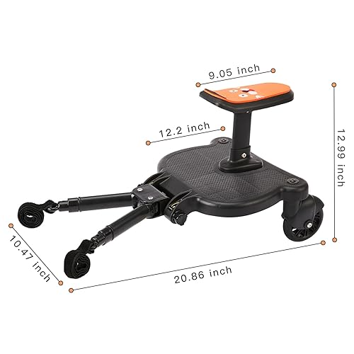 Miniatura 5 de Tablero universal para cochecito 2 en 1 con tablero de pie desmontable para asiento tablero deslizante para cochecito de jinete adecuado para la