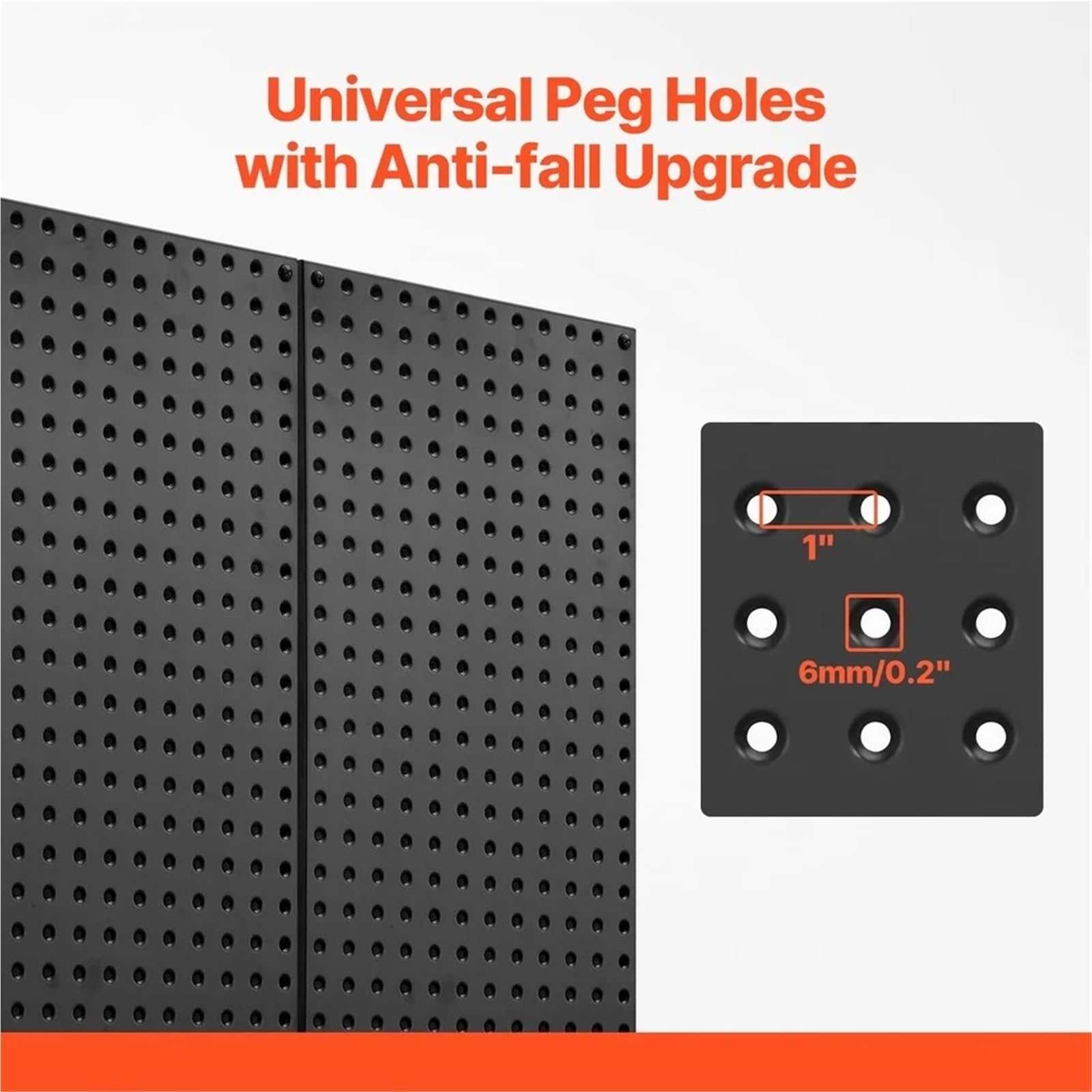 Juego de paneles pared perforados metal, organizador herramientas acero