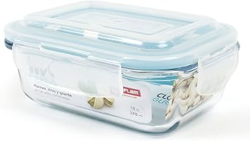 Neoflam CLOC Glass Food Storage Container w/ Airtight Lid, Clear, 12.5 oz
