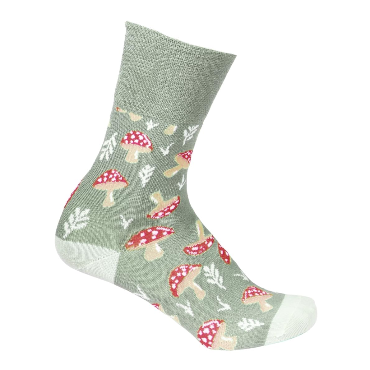 Bartleby Ladies Premium Non-Elastic Comfort Top Bamboo Socks Toadstools Size 4-8