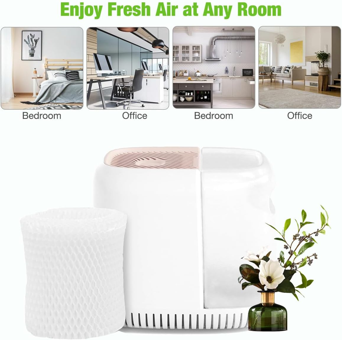 Bedhead Humidifier Wicking Replacement Filter, Compatible with Canopy and Wood Pulp & Paper Filter，Nursery Humidifier（4 Pack）