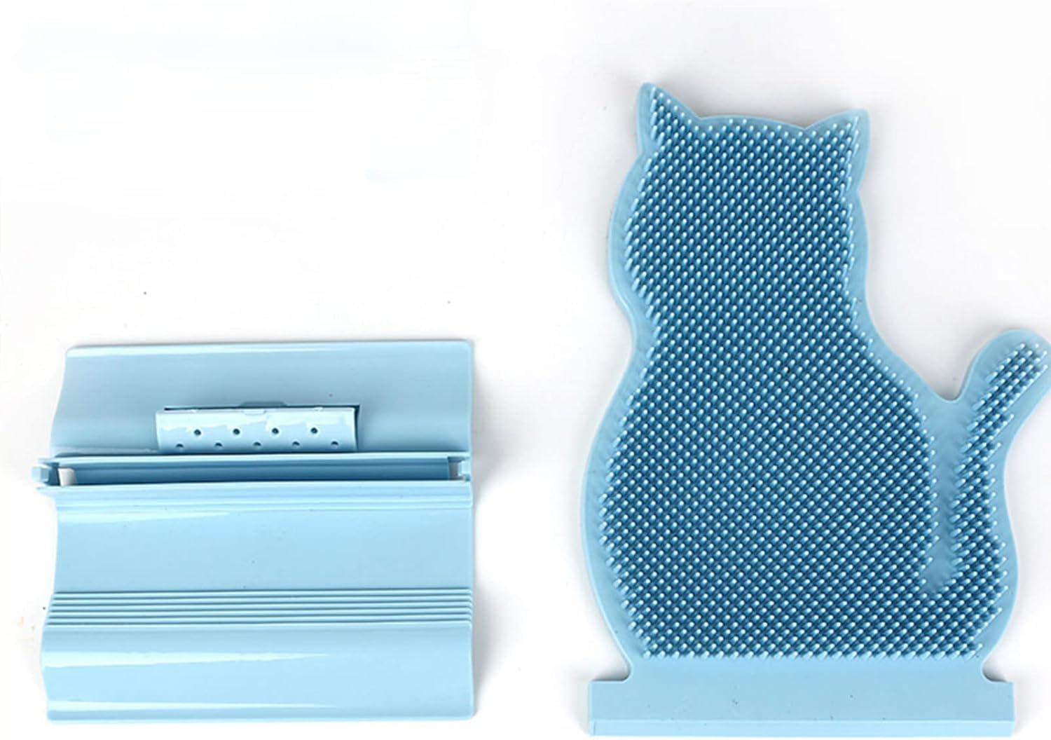 Katzen-Selbstpflege-Spielzeug, Wand-Ecken-Massagekamm, perfekte Massagebürste, Katzenscheuerstab, geeignet for Katzen Aller Größen, katzenförmige Textur for die Selbstpflege, Blau/949