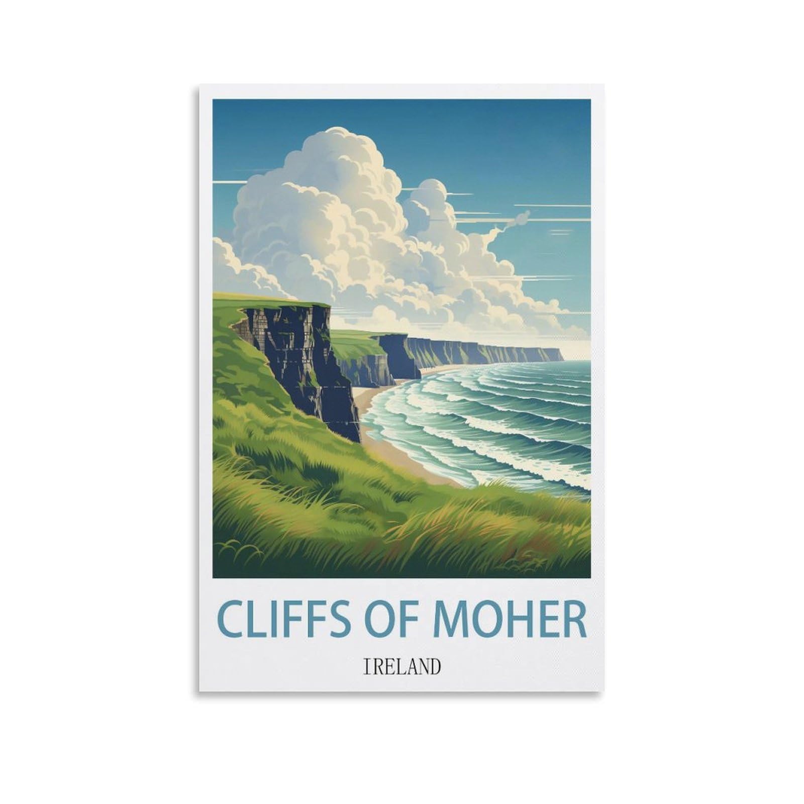EZMLFA 5D Diamond Painting Kits for Adults,Cliffs of Moher Ireland,DIY Full Round Drill Diamond Dot Gem Art Kits for Adults,Crafts for Decor 30x40cm