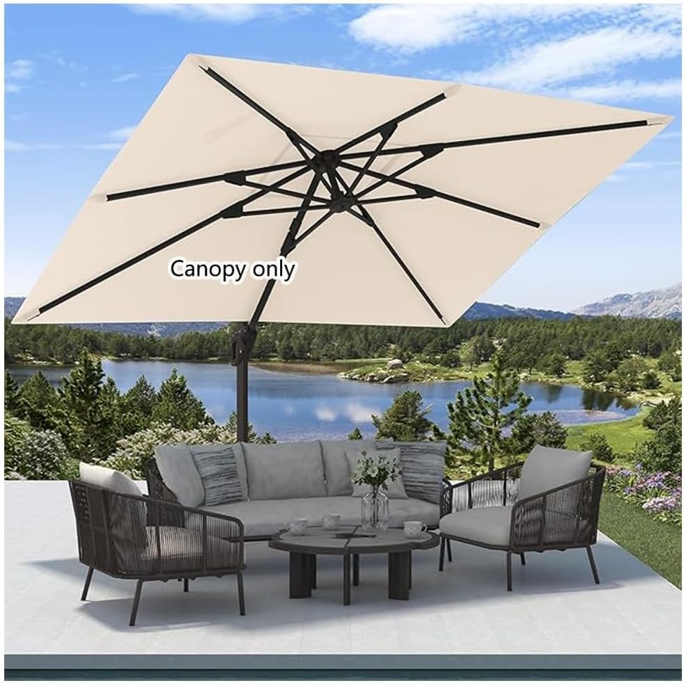 Rectangular Replacement Canopy Parasol Umbrella Top Cover Offset Cantilever Umbrella Canopy Cloth 10'x10' 8'x8' 13'x10' Patio Umbrella Replacement Fabric