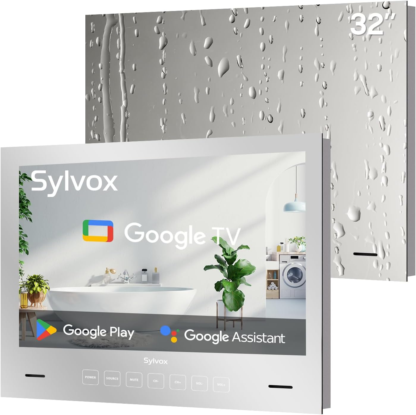 SYLVOX 32 inch Bathroom TV, 1080P Mirror Television...