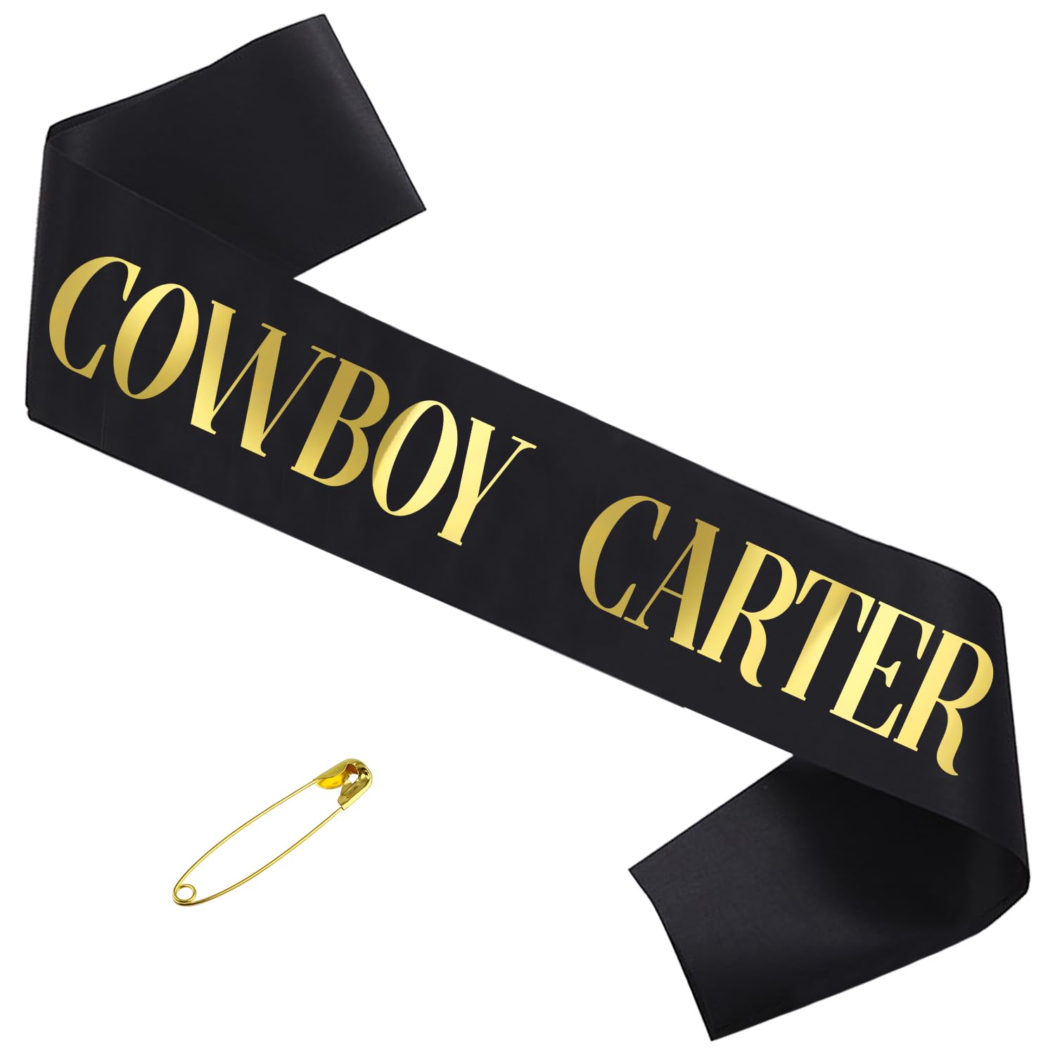 Cowboy Carter Sash with Blue and Gold ; American Cowgirl; Rodeo Bang Cowboy Large Sash for Concerts, Festivals; Western sash for Gifts for Cowboy Cowgirl Christmas Valentine's Day Fans Party Concert — image 1