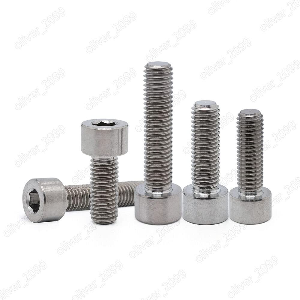 M8 X 10mm Titanium Hex Socket Head Cap Screws - TA2 GR2 Grade, DIN 912 Standard - Lot Of 10 Bolts