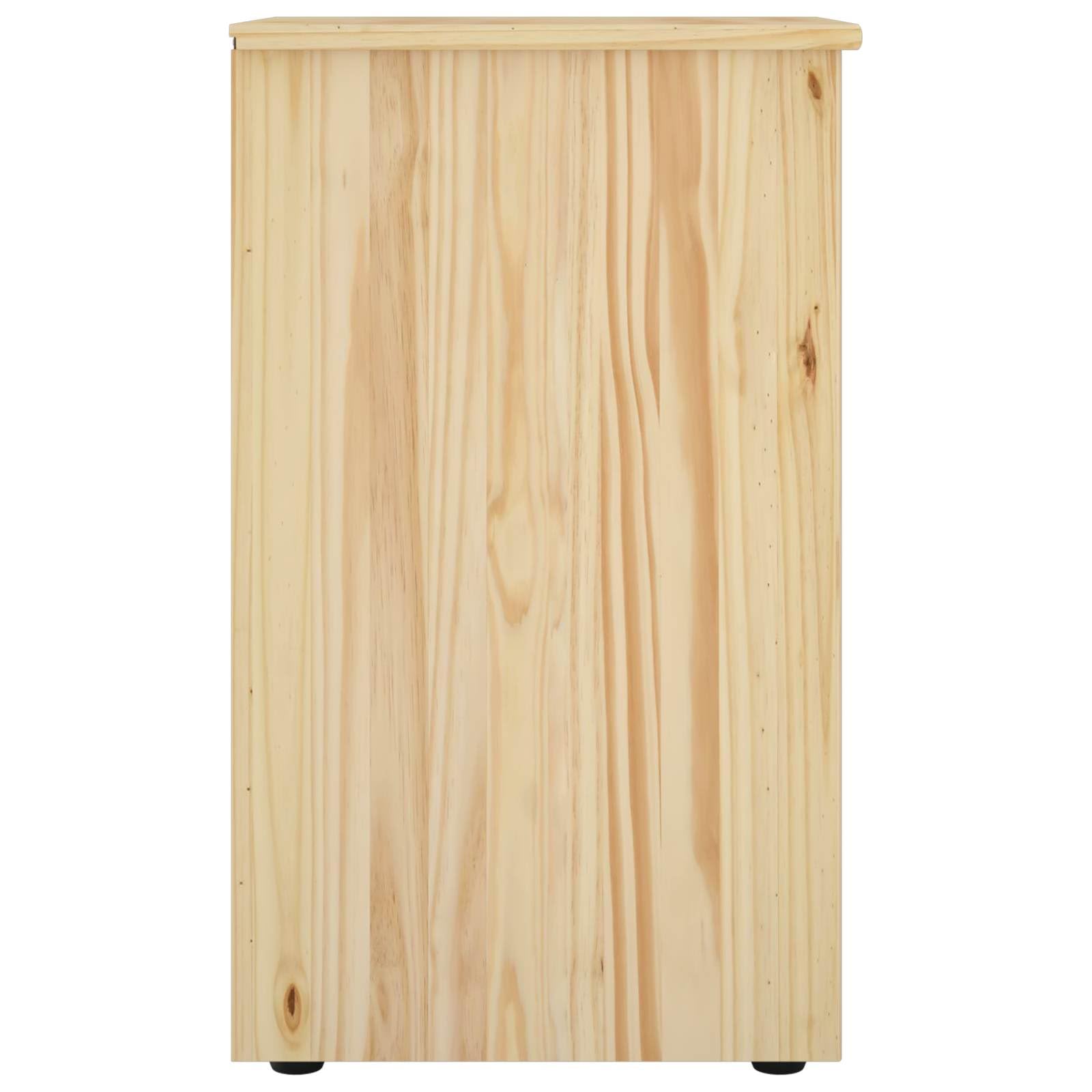 Armadietto portaoggetti in legno di pino massiccio, marrone, 34 x 39 x 61,5 cm, con 5 cassetti, per soggiorno, camera da letto, ufficio, corridoio e cucina, organizer versatile