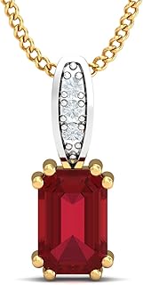 kuberbox 14KT Yellow Gold Meridian Ruby Pendant for Women-picture-40