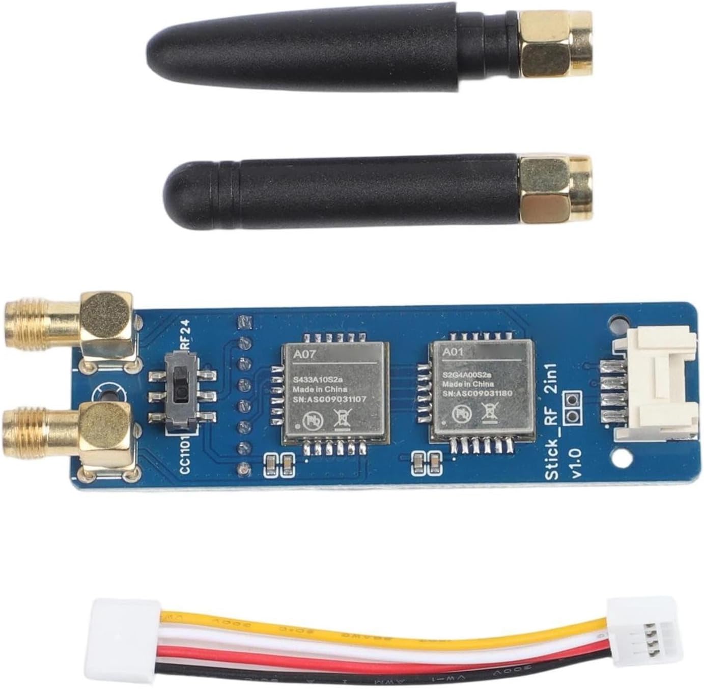 RichVibe IoT Module 2-in-1 RF CC1101 NRF24 for M5Stack StickC PLUS2 with Switch Antenna Grove Cable(Without)