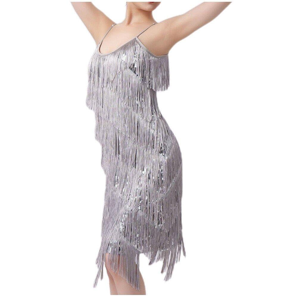 Vêtements de danse pour latine rumba et tango avec robe de danse latine à paillettes