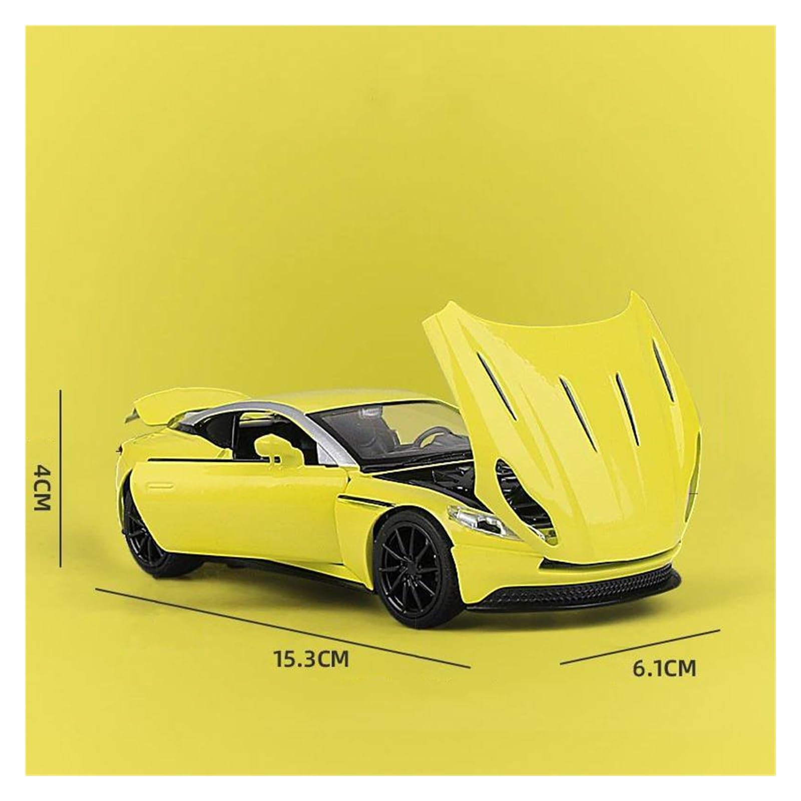 Modellino Pressofuso Auto In Scala Per Aston Martin DB11 AMR Modellino Auto | 1:32 Collezione Metallo Scala Modello(Giallo)